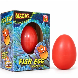 Magic Fish Growing Pet Egg Water Hatching Toy with Cracking Shell and Expandable Fish for Kids 10 cm Box 6 cm Egg